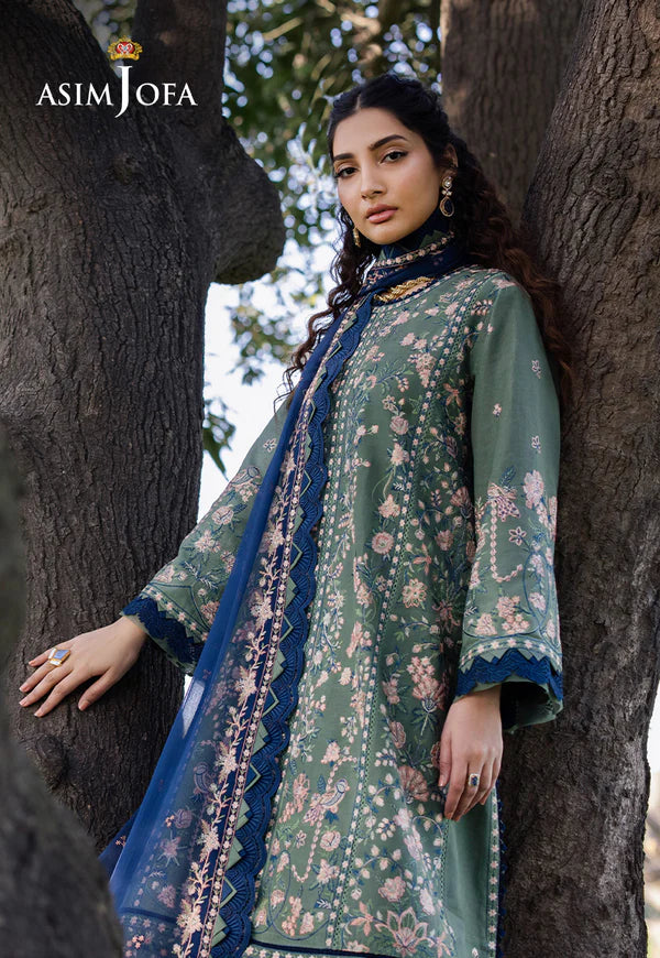 AJELL-14 EMBROIDERED LAWN 3 PCS
