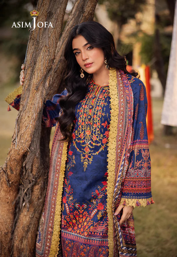 AJUBJ-08 PRINTED EMBROIDERED LAWN 3 PC