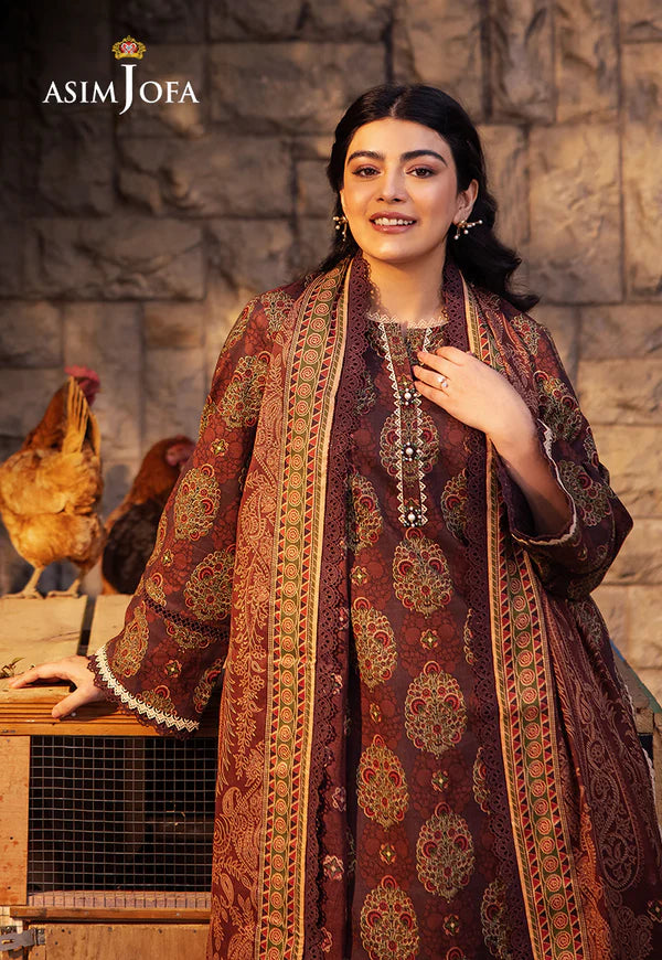 AJUBJ-23 Printed Lawn 3 Pcs