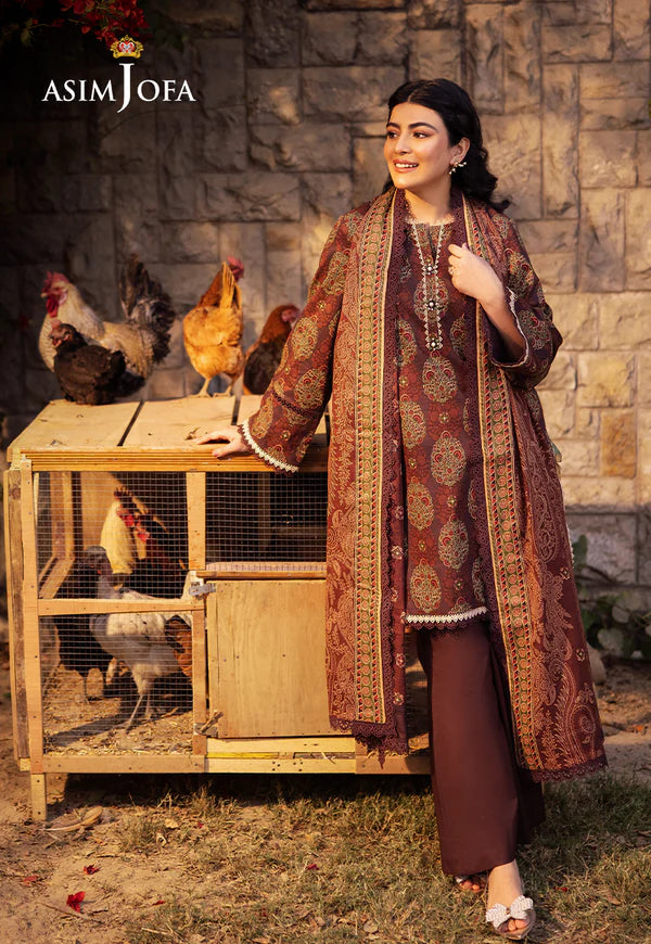 AJUBJ-23 Printed Lawn 3 Pcs