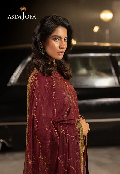 AJLFF-04 Embroidered Silk 3 Pcs