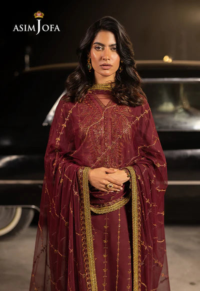 AJLFF-04 Embroidered Silk 3 Pcs