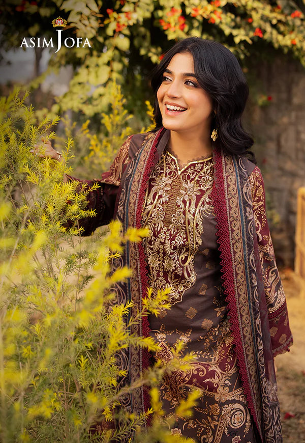 AJUBJ-01 PRINTED EMBROIDERED LAWN 3 PC