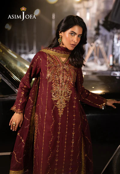 AJLFF-04 Embroidered Silk 3 Pcs