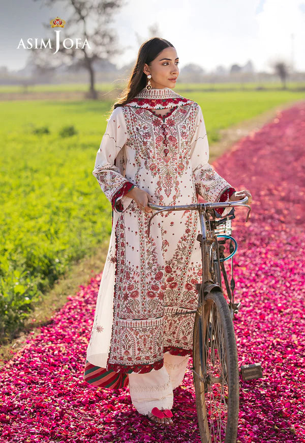 AJELL-08 EMBROIDERED LAWN 3 PCS