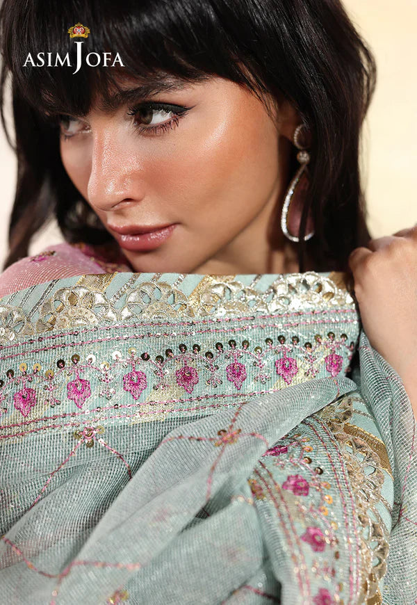 AJUEV-11 EMBROIDERED AYUDIA ZARI NET UNSTITCHED 3 PCS