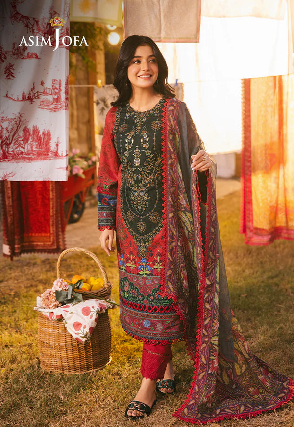 AJUBJ-06 PRINTED EMBROIDERED LAWN 3 PC