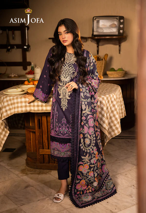 AJUBJ-07 PRINTED EMBROIDERED LAWN 3 PC