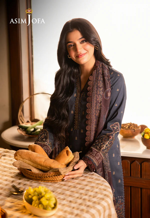 AJUBJ-04 PRINTED EMBROIDERED LAWN 3 PC