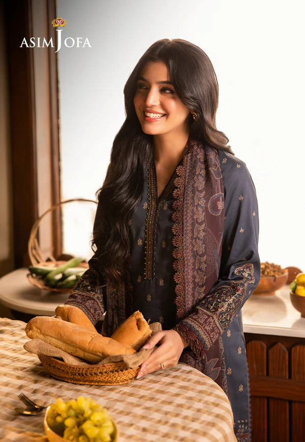 AJUBJ-04 PRINTED EMBROIDERED LAWN 3 PC