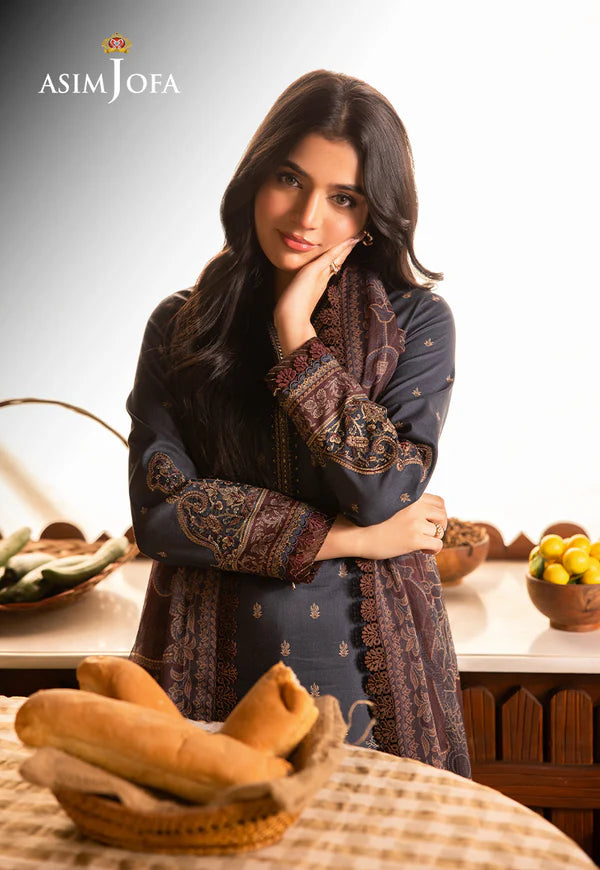 AJUBJ-04 PRINTED EMBROIDERED LAWN 3 PC