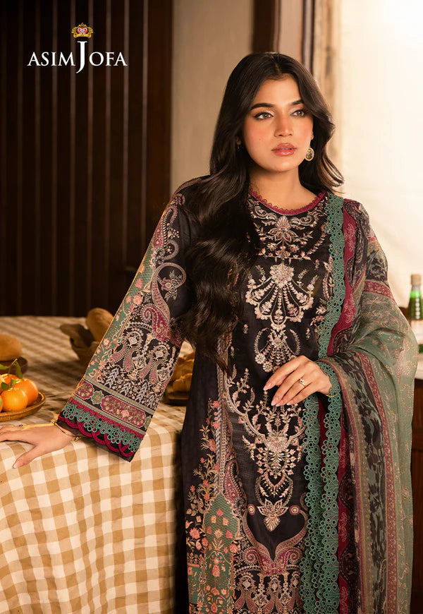 AJUBJ-03 PRINTED EMBROIDERED LAWN 3 PC