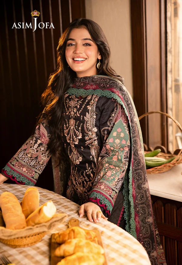 AJUBJ-03 PRINTED EMBROIDERED LAWN 3 PC