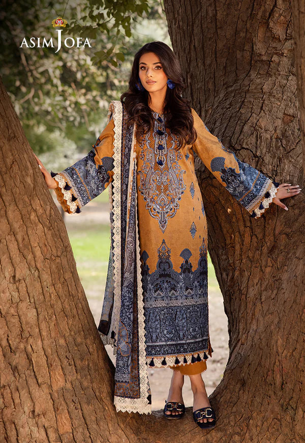 AJUBJ-10 PRINTED EMBROIDERED LAWN 3 PC