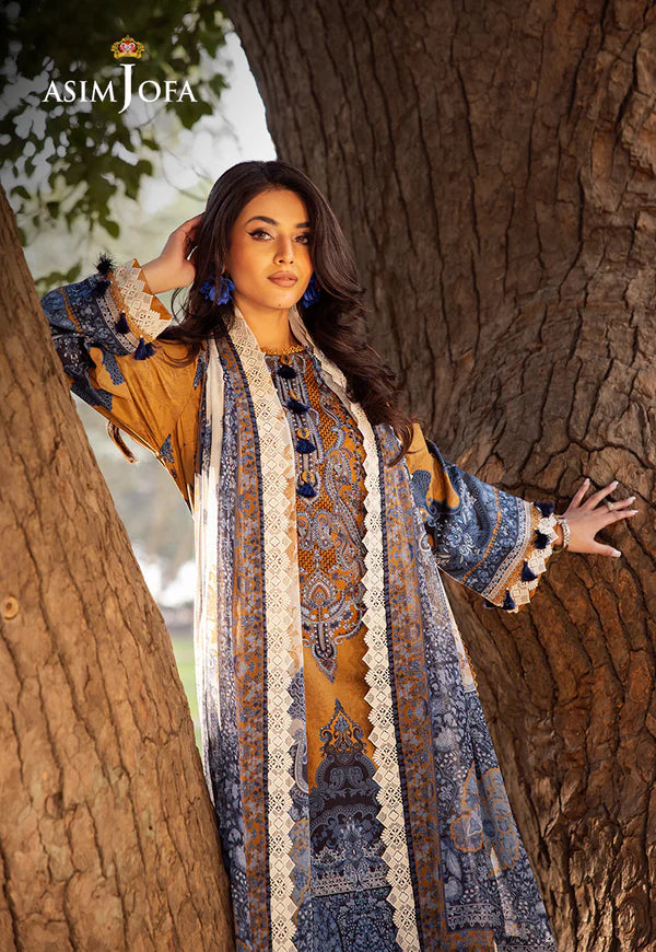 AJUBJ-10 PRINTED EMBROIDERED LAWN 3 PC