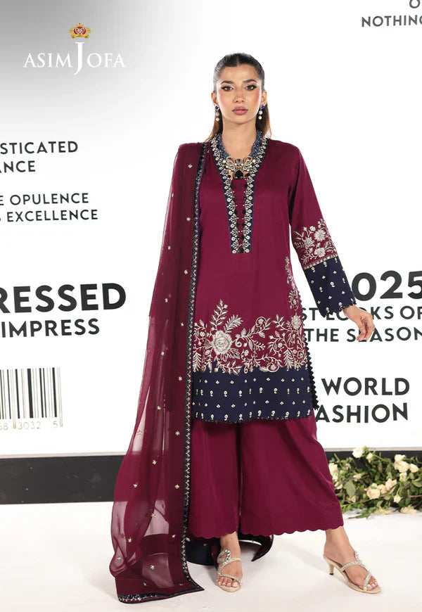 AJUEV-02 EMBROIDERED SILK UNSTITCHED 3 PCS