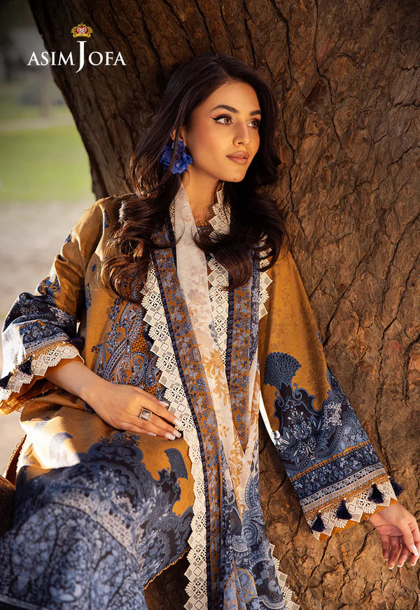 AJUBJ-10 PRINTED EMBROIDERED LAWN 3 PC