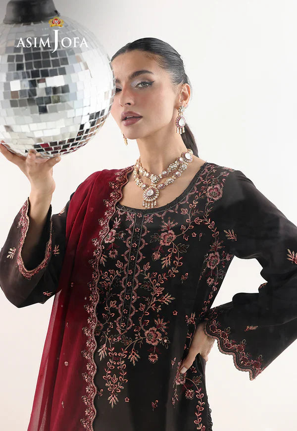 AJUEV-01 EMBROIDERED SILK UNSTITCHED 3 PCS