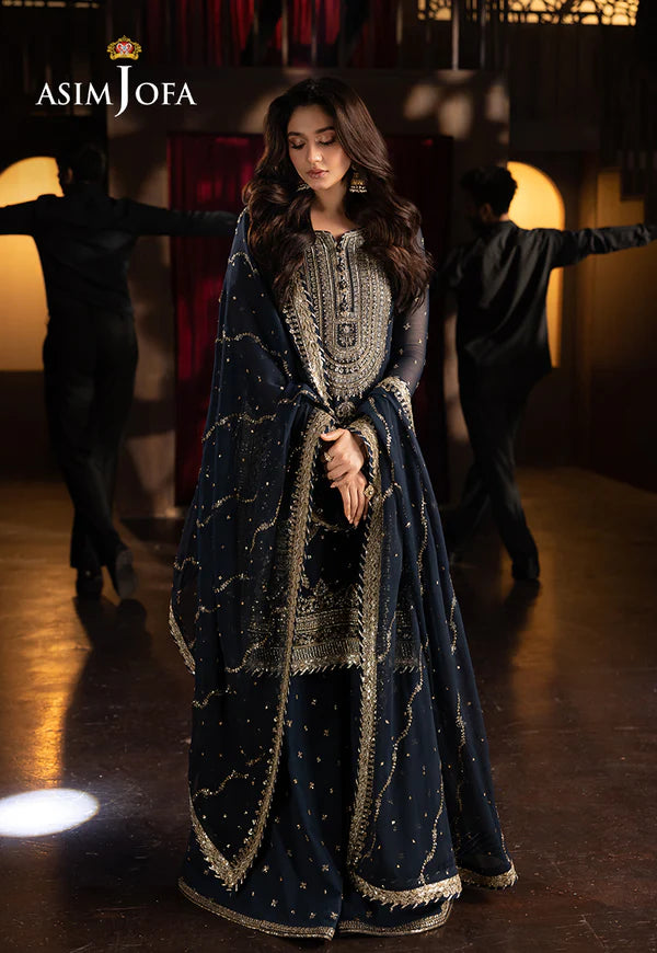 AJFO-02 EMBROIDERED CHIFFON UNSTITCHED 3 PCS