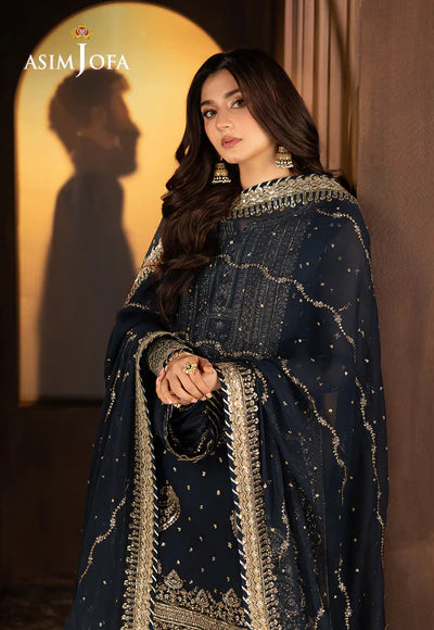 AJFO-02 EMBROIDERED CHIFFON UNSTITCHED 3 PCS