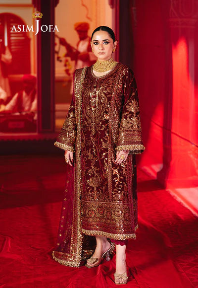 AJMV-02 EMBROIDERED VELVET 3 PCS