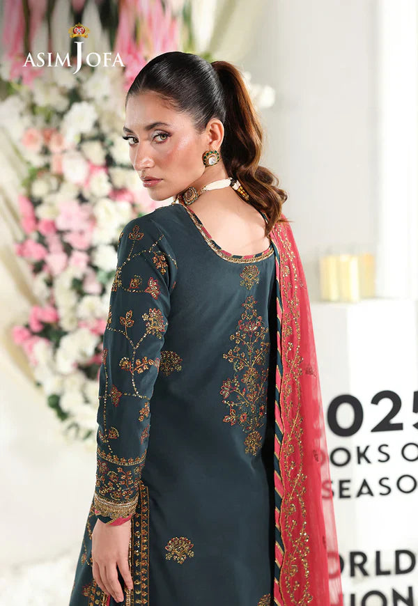AJUEV-12 EMBROIDERED SILK UNSTITCHED 3 PCS