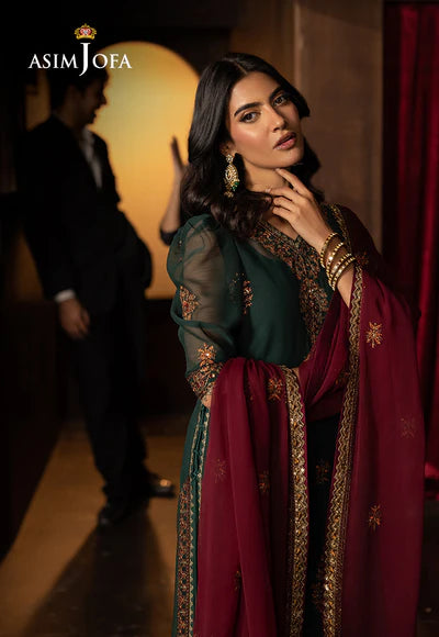 AJLFF-02 Embroidered Chiffon 3 Pcs