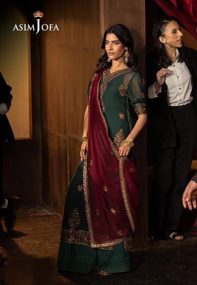 AJLFF-02 Embroidered Chiffon 3 Pcs