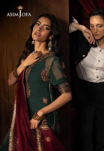 AJLFF-02 Embroidered Chiffon 3 Pcs