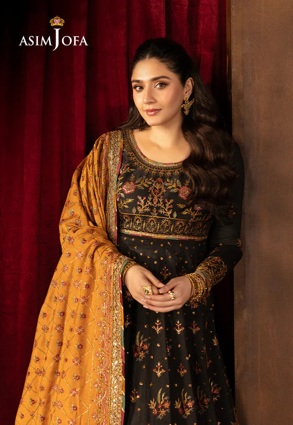 AJLFF-19 Embroidered Silk 3 Pcs