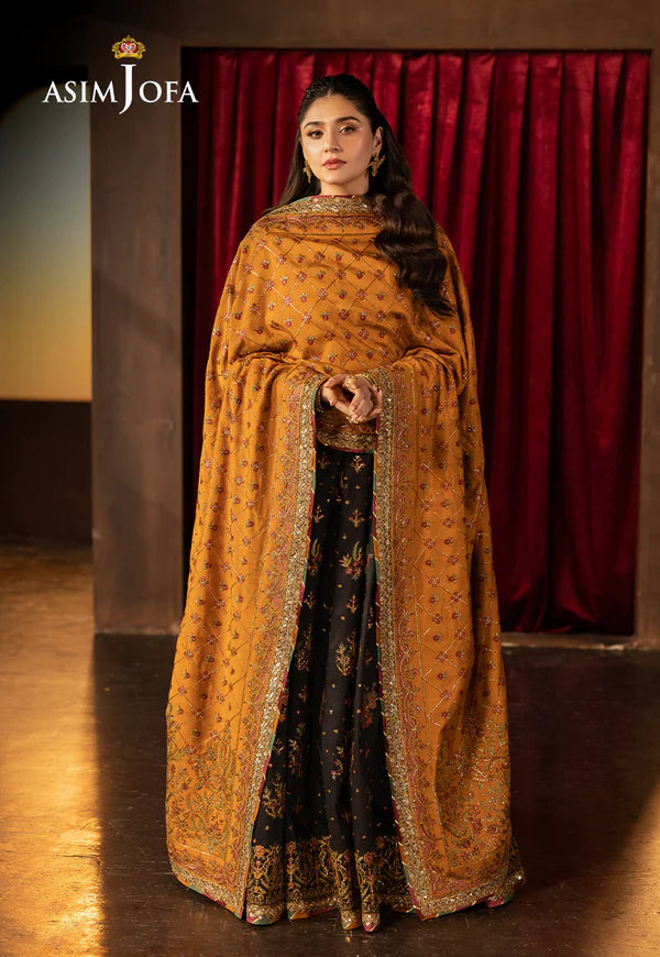 AJLFF-19 Embroidered Silk 3 Pcs