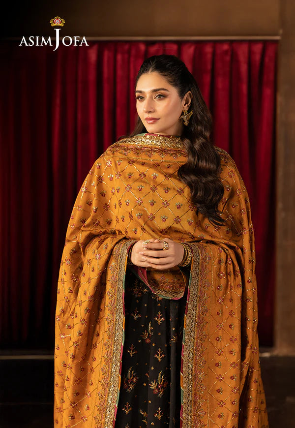 AJLFF-19 Embroidered Silk 3 Pcs