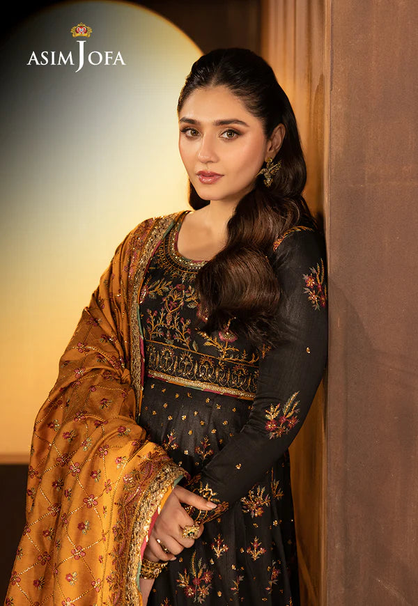 AJLFF-19 Embroidered Silk 3 Pcs