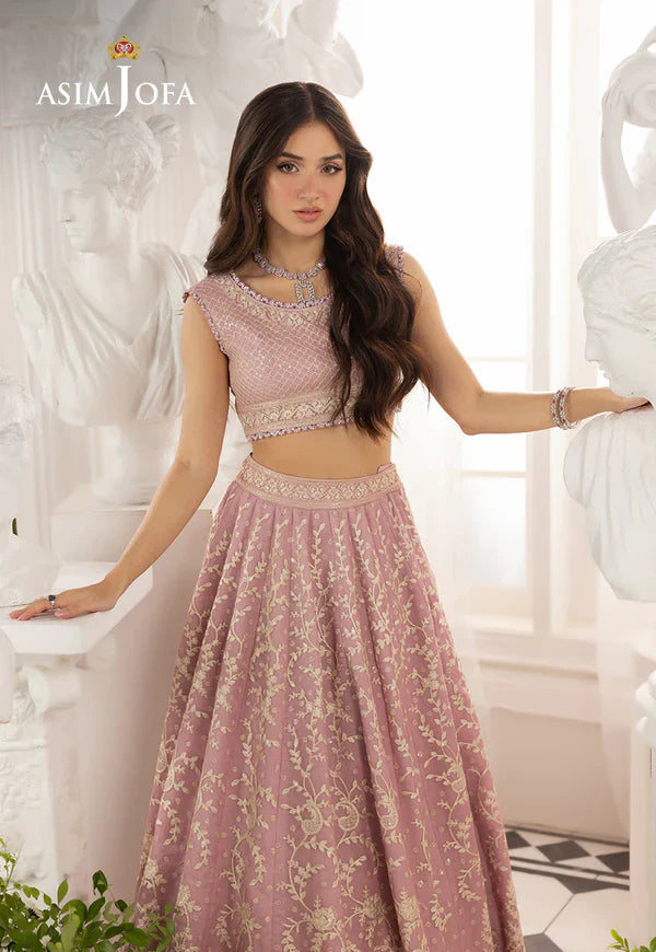 AJIZL-12 EMBROIDERED JAVERIA NET UNSTITCHED 3 PCS