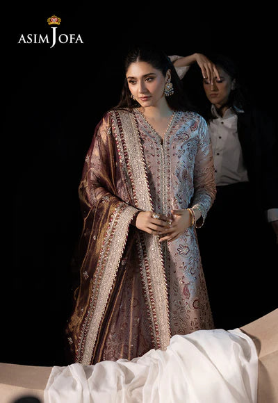 AJLFF-10 Embroidered Zari Tissue 3 Pcs