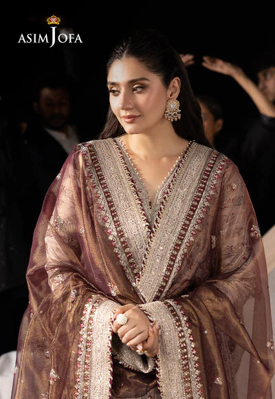 AJLFF-10 Embroidered Zari Tissue 3 Pcs