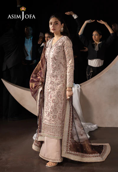 AJLFF-10 Embroidered Zari Tissue 3 Pcs