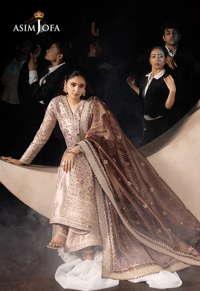 AJLFF-10 Embroidered Zari Tissue 3 Pcs