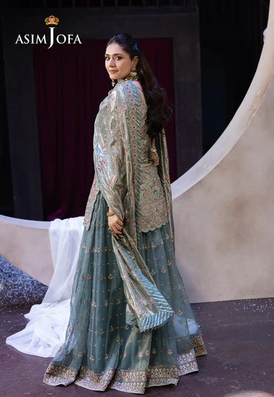 AJFO-14 EMBROIDERED CHIFFON UNSTITCHED 3 PCS