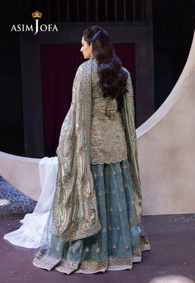 AJFO-14 EMBROIDERED CHIFFON UNSTITCHED 3 PCS