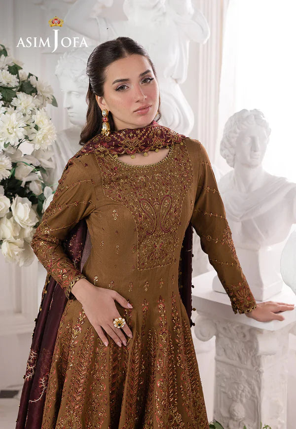 AJIZL-13 EMBROIDERED SPUN RAW SILK UNSTITCHED 3 PCS