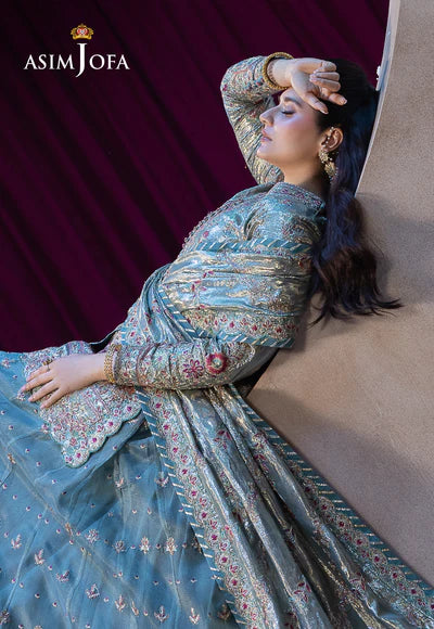 AJFO-14 EMBROIDERED CHIFFON UNSTITCHED 3 PCS