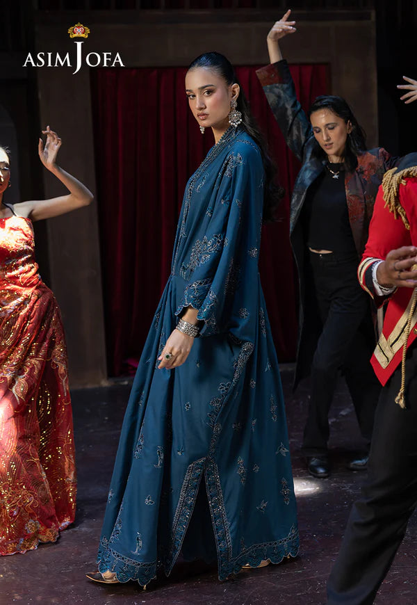 AJFO-01 EMBROIDERED BOSKI SILK UNSTITCHED 1 PC