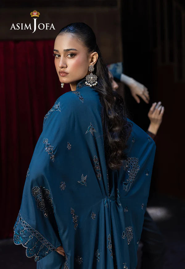 AJFO-01 EMBROIDERED BOSKI SILK UNSTITCHED 1 PC