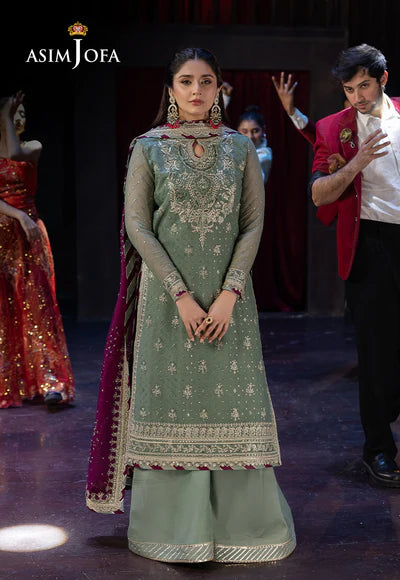 AJLFF-13 Embroidered Chiffon 3 Pcs