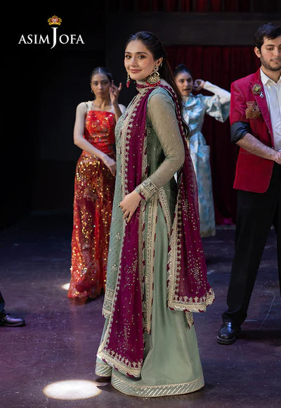 AJLFF-13 Embroidered Chiffon 3 Pcs