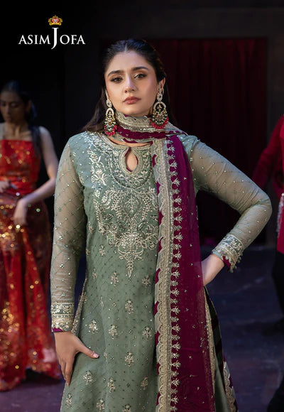 AJLFF-13 Embroidered Chiffon 3 Pcs