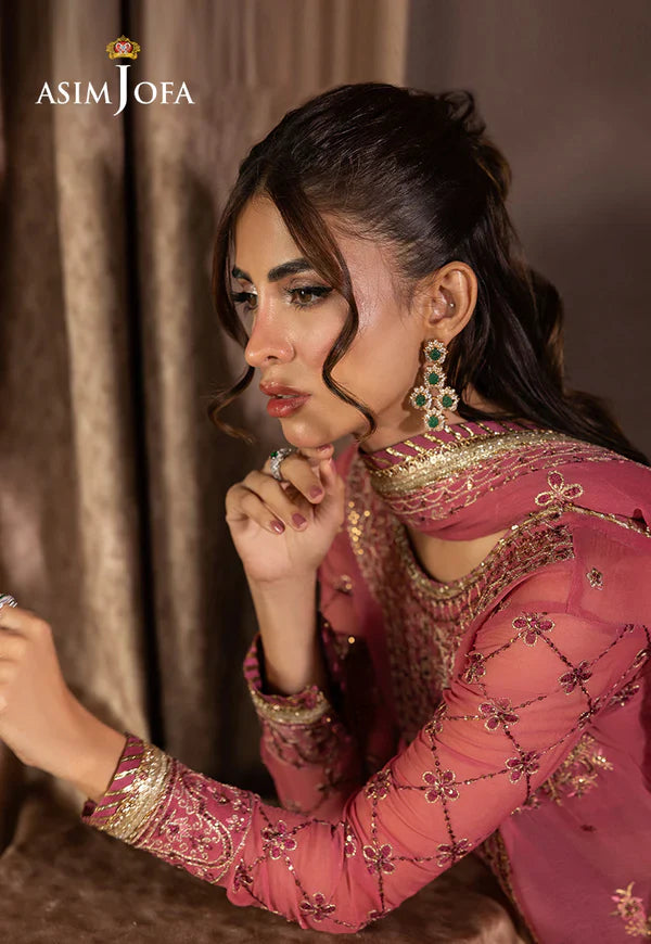 AJIZL-14 EMBROIDERED CHIFFON UNSTITCHED 3 PCS