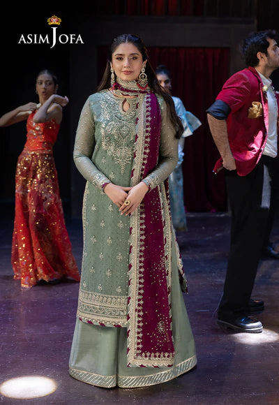 AJLFF-13 Embroidered Chiffon 3 Pcs