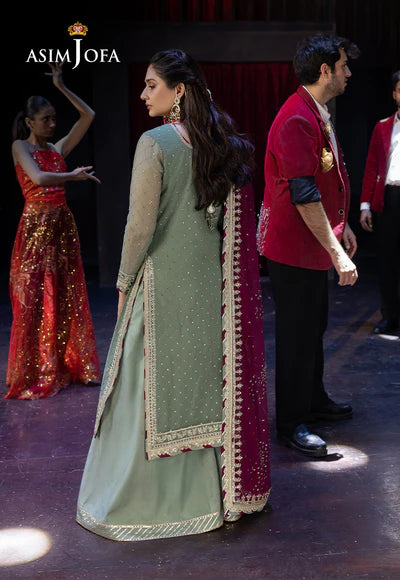 AJLFF-13 Embroidered Chiffon 3 Pcs